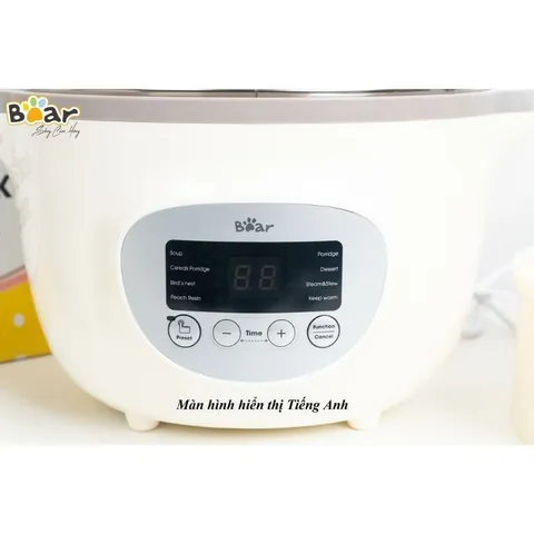 Phụ Kiện Nồi Nấu Chậm Bear 1.6L - Nắp Thủy Tinh Thay Thế Chính Hãng - Dành Cho Bé Ăn Dặm, An Toàn và Tiện Lợi