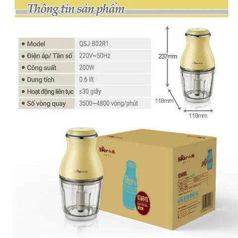 Cối Thủy Tinh Thay Thế Cho Máy Xay Bear 0.6L - Phụ Kiện Chất Lượng Cao Cho Model QSJ-B02R1, B02U2, B02S1, B02Y5, B02P2, B02X5