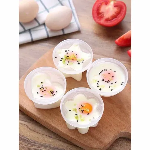 Khuôn Hấp Trứng Dễ Thương - Set 4 Khuôn Silicone Làm Bánh Cho Bé Có Nắp Đậy, Chịu Nhiệt, Tặng Kèm Chổi Quét Dầu