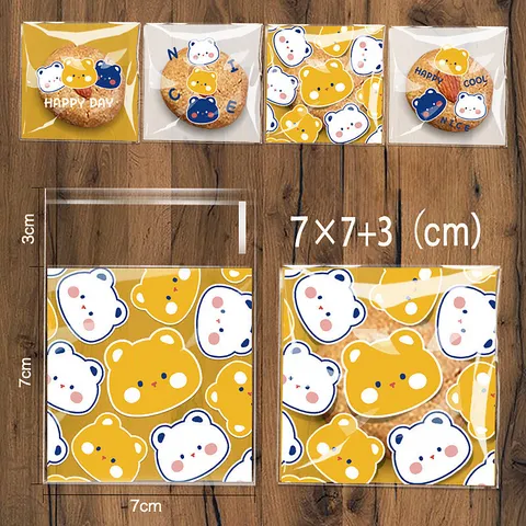 Combo 100 Túi OPP Dán Miệng Đựng Bánh Cookie & Quà Tặng - Kích Thước Đa Dạng, Chất Liệu Cao Cấp, Dễ Sử Dụng