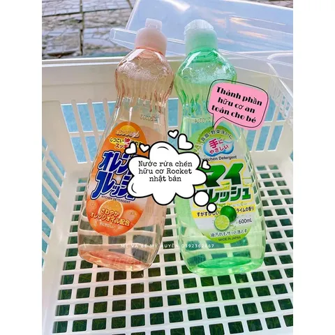 Nước Rửa Chén Hữu Cơ Nội Địa Nhật Rocket 600ml, Nước Rửa Chén Trung Tính, An Toàn, Nước Rửa Chén Bát ăn Dặm, Rửa Rau Củ 507484