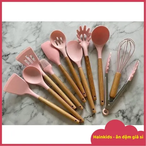 Bộ Dụng Cụ Làm Bếp Silicon Chịu Nhiệt 11 Món - Dụng Cụ Nấu Ăn Chống Dính, Thiết Kế Tiện Dụng, An Toàn Cho Sức Khỏe