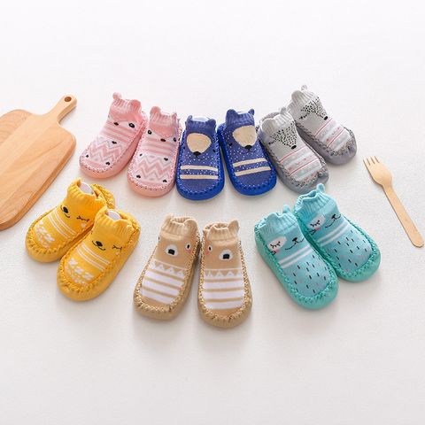 Giày Bún Tập Đi Cho Bé - Vớ Có Đế Chống Trơn Trượt Từ 6M, Tất Trẻ Em Cotton Jacquard An Toàn và Tiện Lợi