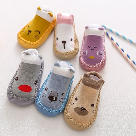 Giày Bún Tập Đi Cho Bé - Vớ Có Đế Chống Trơn Trượt Từ 6M, Tất Trẻ Em Cotton Jacquard An Toàn và Tiện Lợi