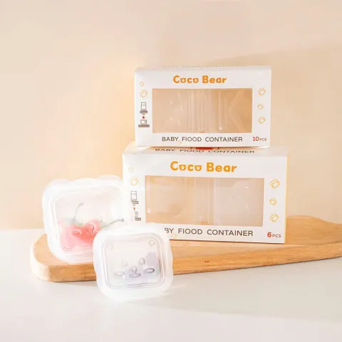 Bộ Hộp Trữ Đông COCO BEAR  - Đồ Ăn Dặm Cho Bé, Chịu Nhiệt 50ml và 100ml - Tiện Lợi và Dinh Dưỡng