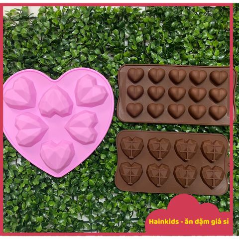 Khuôn Socola Valentine Silicone - Khuôn Làm Kẹo Socola DIY Trái Tim Kim Cương, Quà Tặng Yêu Thương Tình Nhân