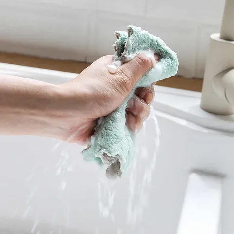 Khăn Lau Bếp, Khăn Lau Bếp đa Năng Tiện Lợi, Hạn Chế Bụi, Thấm Hút Tốt Khăn Lau Tay 2 Mặt Siêu Thấm Lau Bát Lau Chén đĩa
