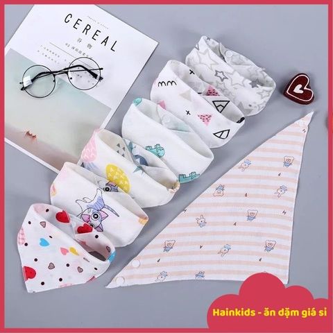 Yếm Tam Giác Dễ Thương Cho Bé - Khăn Yếm Xô 2 Lớp Có Cúc Bấm, Mềm Mại, Thấm Mồ Hôi, An Toàn Chobe, Hàng Carter