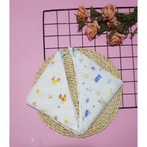 Yếm Tam Giác Dễ Thương Cho Bé - Khăn Yếm Xô 2 Lớp Có Cúc Bấm, Mềm Mại, Thấm Mồ Hôi, An Toàn Chobe, Hàng Carter