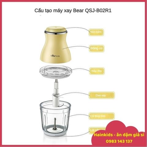 Nắp Nhựa Thay Thế Máy Xay Bear 0.6L QSJ-B02U2/B02R1/B02Y5/B02X5 - Phụ Kiện Chính Hãng Dùng Cho Máy Xay Bear 0,6 Lít