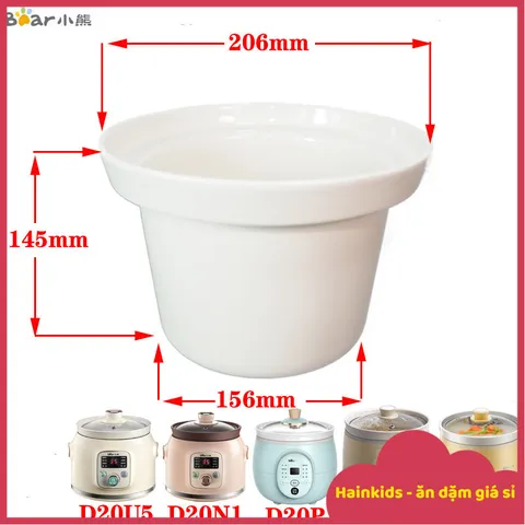 Phụ Kiện Thố Sứ Thay Thế cho Nồi Nấu Cháo Chậm Bear 2L - Mã SB-NNC20, DDG-D20P1/D20M1/D20N1/E20M1