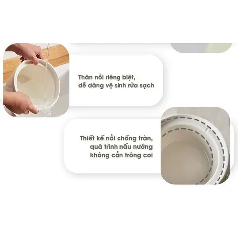 Phụ Kiện Thố Sứ Thay Thế cho Nồi Nấu Cháo Chậm Bear 2L - Mã SB-NNC20, DDG-D20P1/D20M1/D20N1/E20M1
