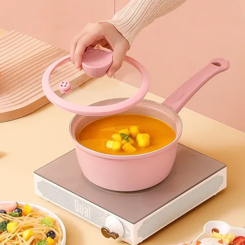 [Phiên Bản Đặc Biệt] Bộ Nồi/ Quánh Ăn Dặm Cho Bé, Bộ Nồi Chảo Đá Fashion Hình Mèo Ăn Dặm Chất Liệu Cao Cấp- Kèm Quà Tặng