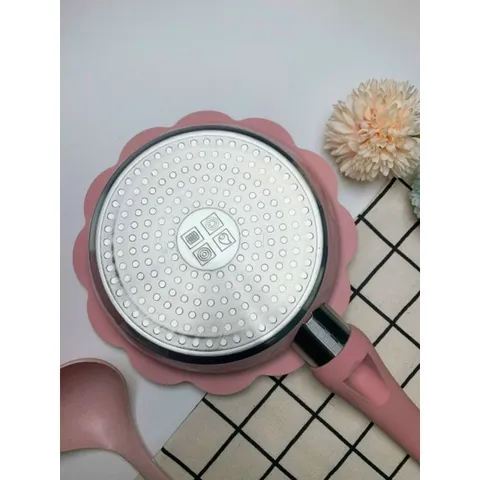 Bộ Nồi Chảo Chế Biến Món Ăn Dặm Hình Hoa Cao Cấp - Nồi Chống Dính 6 Lớp Nhập Nhật, Tặng Thìa Silicon cho Bé
