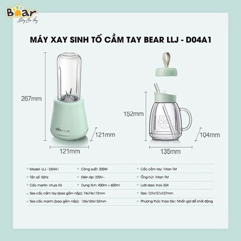 Cối Thay Thế Máy Xay Bear D04B1/D04E2/D04H5/C04F1