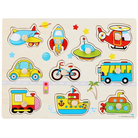 Bảng Ghép Hình Núm Gỗ An Toàn - Đồ Chơi Phát Triển Trí Tuệ, Hình Khối Động Vật, Số, Chữ, Thực Phẩm Cho Bé 2-5 Tuổi