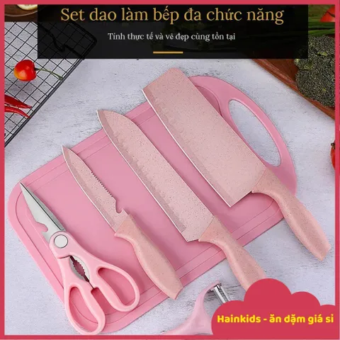 Bộ Dao Nhà Bếp Lúa Mạch, Bộ Dao 3 Chi Tiết đa Năng, Dễ Sử Dụng, Tay Cầm Chăc, Bộ Dao Làm Bếp Cho Gia đình