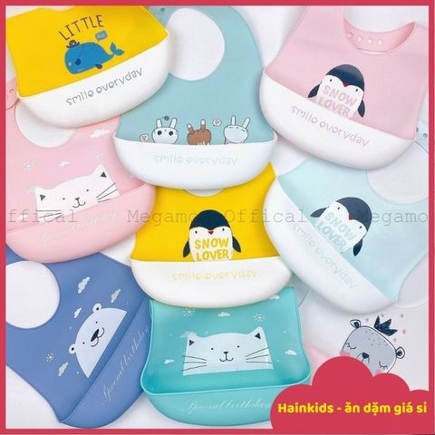 Yếm Silicon Có Máng Chống Thấm Cho Bé Ăn Dặm - Yếm An Toàn, Siêu Mềm, Điều Chỉnh Được Nhiều Nấc, Dễ Vệ Sinh, Thiết Kế Đáng Yêu