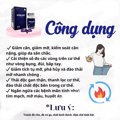 Viên Tiêu Mỡ Slim Lucy - Giảm Cân Cấp Tốc Từ Thảo Mộc Tự Nhiên, Hỗ Trợ Đào Thải Mỡ Thừa (Hộp 40 Viên)