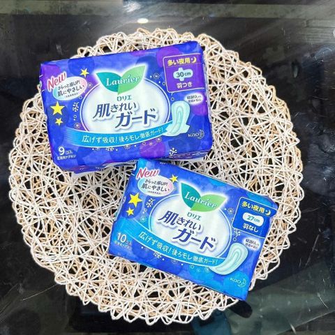 Băng Vệ Sinh Laurier Nhật Bản – Hương Hoa Hồng, Thược Dược, Không Mùi, Dùng Ngày & Đêm, Siêu Thấm, An Toàn Cho Da