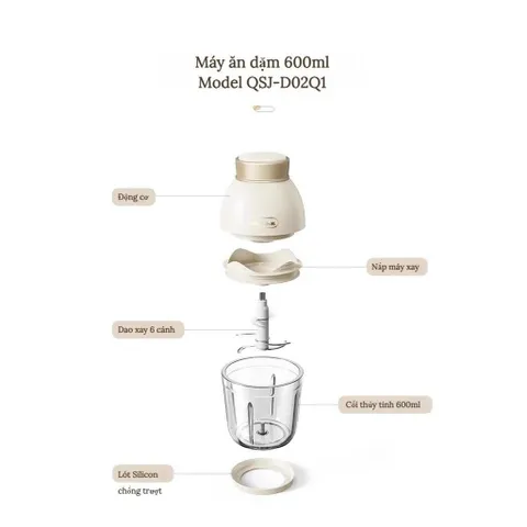 Nắp Nhựa Máy Xay Bear 0.6L QSJ-D02Q1 - Phụ Kiện Thay Thế Chuyên Dụng cho Máy Xay Sinh Tố Bear 0.6L