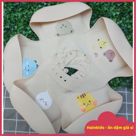 Yếm Ăn Dặm BABYBOO Silicon 4D Hàn Quốc - Yếm Có Máng Hứng, Siêu Mềm, An Toàn Cho Bé, Thiết Kế Độc Đáo, Dễ Vệ Sinh