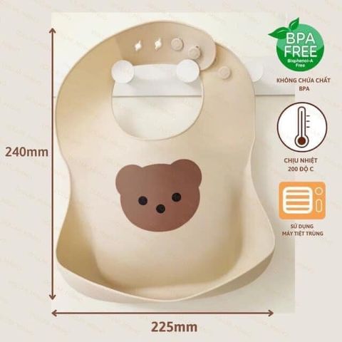 Yếm Ăn Dặm BABYBOO Silicon 4D Hàn Quốc - Yếm Có Máng Hứng, Siêu Mềm, An Toàn Cho Bé, Thiết Kế Độc Đáo, Dễ Vệ Sinh