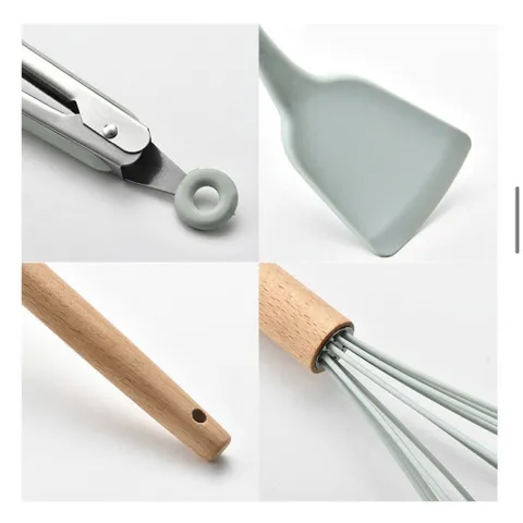Bộ Dụng Cụ Làm Bếp Silicone 11 Món Chống Dính - Dụng Cụ Làm Bánh và Chế Biến Món Ăn E1889, Dễ Dàng Vệ Sinh, An Toàn Chịu Nhiệt