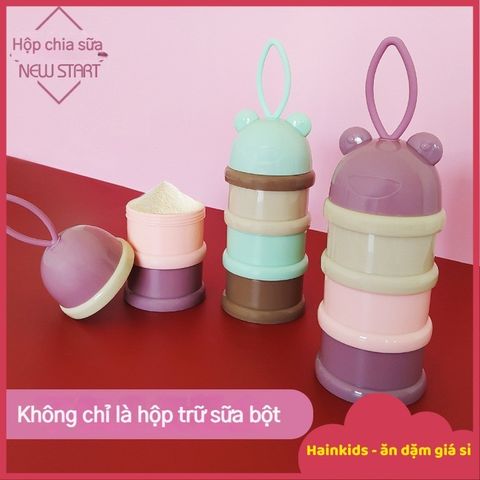 Hộp Chia Sữa 3 Ngăn Tiện Lợi Có Quai Cầm - Bảo Quản Thực Phẩm Cho Bé Khi Đi Du Lịch, Dã Ngoại, Học Tập