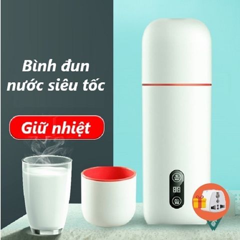 Bình Đun Nước Di Động MoazBéBé MB-058 & Deerma DR035S - Giữ Nhiệt Pha Sữa, Trà, Đun Nước Nhanh 350ml, Công Nghệ Cảm Ứng