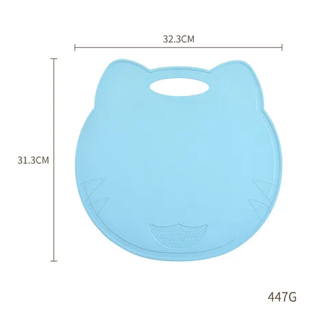 Thớt Hình Mèo Nhựa Lúa Mạch Chế Biến Đồ ăn Dặm, Kháng Khuẩn, Thiết Kế Vùng Mài Nguyên Liệu, Có Rãnh Chứa Nước Vệ Sinh