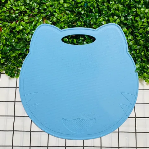 Thớt Hình Mèo Nhựa Lúa Mạch Chế Biến Đồ ăn Dặm, Kháng Khuẩn, Thiết Kế Vùng Mài Nguyên Liệu, Có Rãnh Chứa Nước Vệ Sinh
