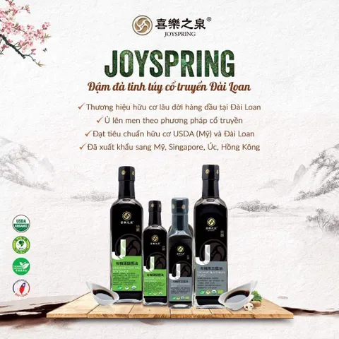 Nước Tương đậu Nành, Nước Tương đậu đen Hữu Cơ Organic Sauce, Nước Tương Giảm Mặn JoySpring Cho Bé, Vegan (Date 7/2026)