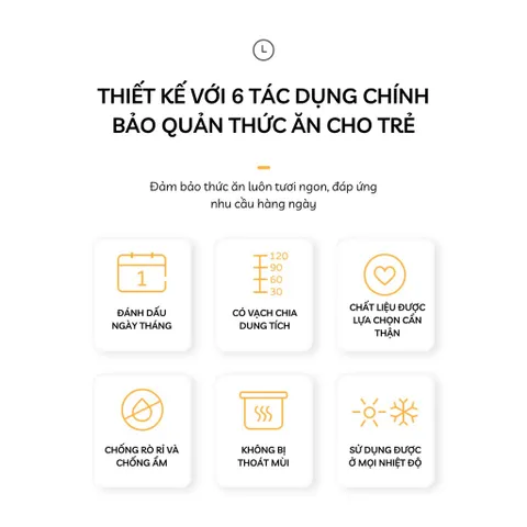 Hộp Trữ Đông BeChoice 120ml Cho Bé - An Toàn, Van Thoát Khí, Nút Ghi Ngày Tháng - Hoàn Hảo Để Trữ Đồ Ăn Dặm Và Làm Bánh