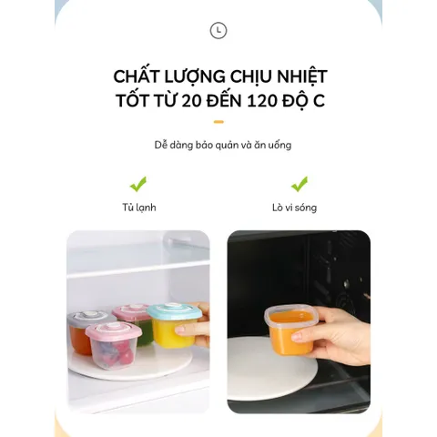 Hộp Trữ Đông BeChoice 120ml Cho Bé - An Toàn, Van Thoát Khí, Nút Ghi Ngày Tháng - Hoàn Hảo Để Trữ Đồ Ăn Dặm Và Làm Bánh
