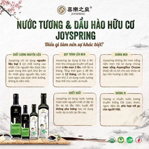 Dầu Hào Hữu Cơ, Dầu Hào Chay Joyspring, Dầu Hào Chay Hữu Cơ Từ Nấm JoySpring