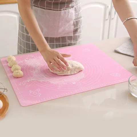 Thảm Silicon Nhào Bột, Tấm Lót Cán Bột Chống Dính Chuyên Dụng Tiện Lợi - Có Thang Đo Tiện Dụng