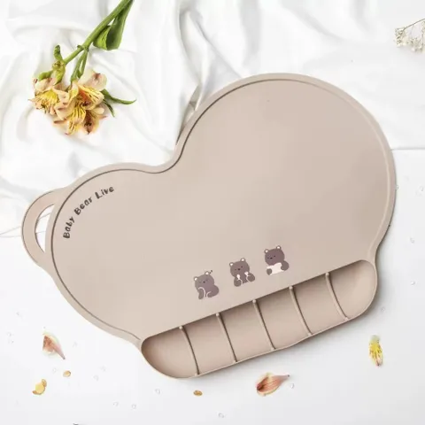 Thảm Lót Silicon Cho Bé - Tấm Trải Bàn Ăn Tiện Dụng Chống Thấm, Dễ Lau Dọn, An Toàn Cho Trẻ Nhỏ 38x26cm
