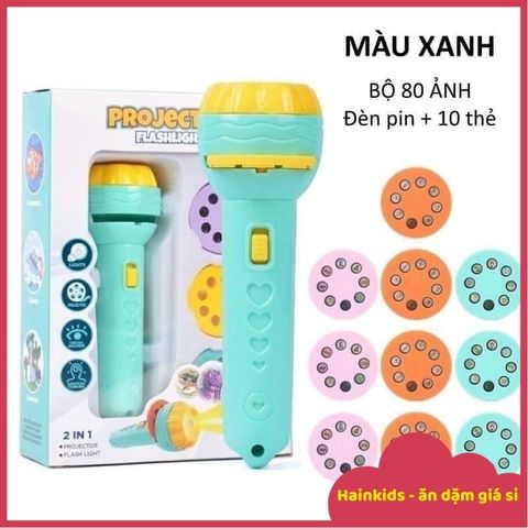 Đèn Chiếu Hình Ảnh 80 Cho Bé - Đèn Pin Tương Tác Dạy Học Vui Nhộn, An Toàn Bằng Nhựa ABS