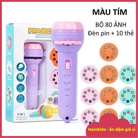 Đèn Chiếu Hình Ảnh 80 Cho Bé - Đèn Pin Tương Tác Dạy Học Vui Nhộn, An Toàn Bằng Nhựa ABS
