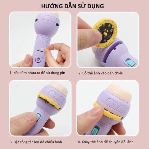 Đèn Chiếu Hình Ảnh 80 Cho Bé - Đèn Pin Tương Tác Dạy Học Vui Nhộn, An Toàn Bằng Nhựa ABS
