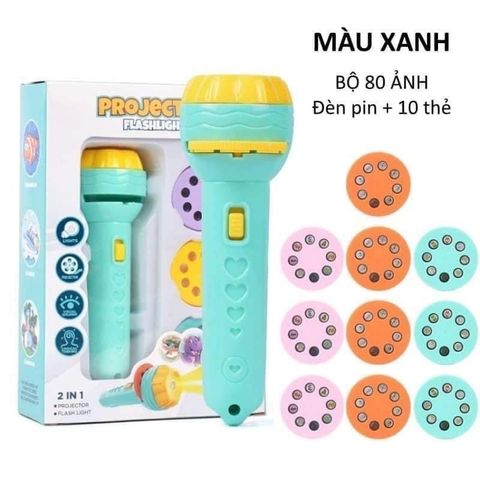 Đèn Chiếu Hình Ảnh 80 Cho Bé - Đèn Pin Tương Tác Dạy Học Vui Nhộn, An Toàn Bằng Nhựa ABS