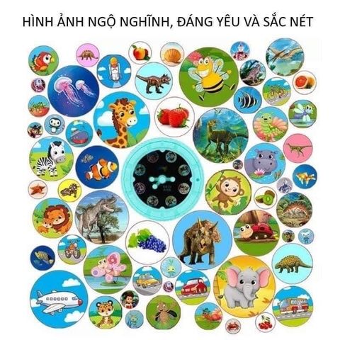 Đèn Chiếu Hình Ảnh 80 Cho Bé - Đèn Pin Tương Tác Dạy Học Vui Nhộn, An Toàn Bằng Nhựa ABS