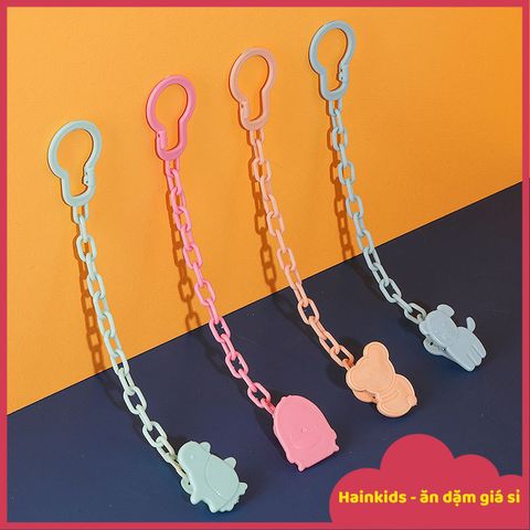 Dây Đeo Ti Giả Cho Trẻ Em - Kẹp Gặm Nướu An Toàn, Túi Nhai Ăn Dặm Cố Định, Chống Rơi, Dây Kẹp Ti Ngậm Ngộ Nghĩnh