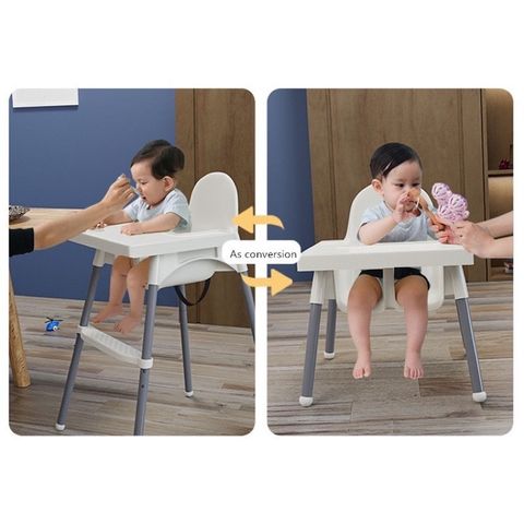 Ghế Ăn Dặm Coco Bear 2 Tư Thế Cao Thấp - An Toàn, Dễ Vệ Sinh, Chất Liệu Nhựa Nguyên Sinh, Chân Sắt Vững Chắc cho Bé từ 6 Tháng đến 3 Tuổi