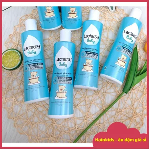 Sữa Tắm Lactacyd Baby Gentle Care Xanh Dương 500ml/chai, Sữa Tắm Gội Lactacyd Ngăn Ngừa Rôm Sảy Cho Bé