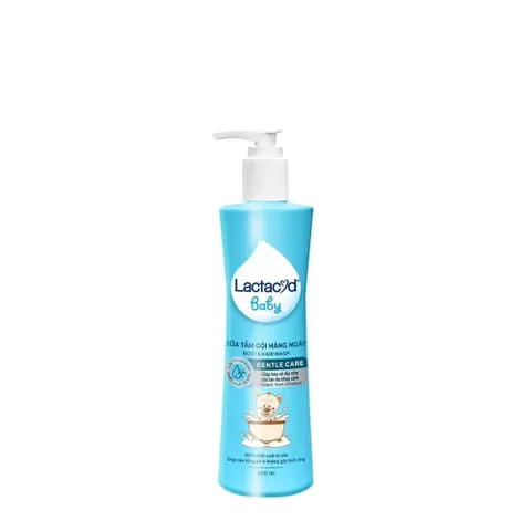Sữa Tắm Lactacyd Baby Gentle Care Xanh Dương 500ml/chai, Sữa Tắm Gội Lactacyd Ngăn Ngừa Rôm Sảy Cho Bé