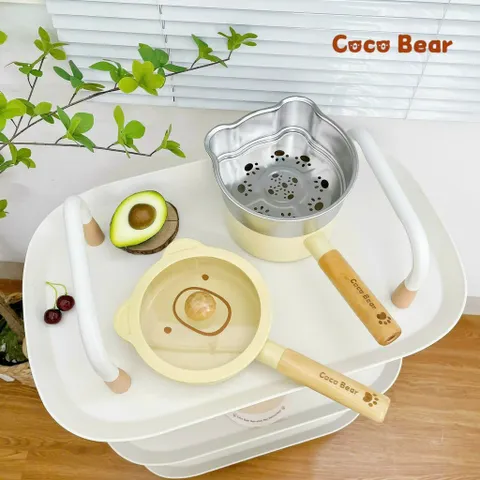 Xửng Hấp Inox Hình Gấu Dùng Cho Nồi Gấu Cocobear, Xửng Inox Gấu đường Kính 16cm