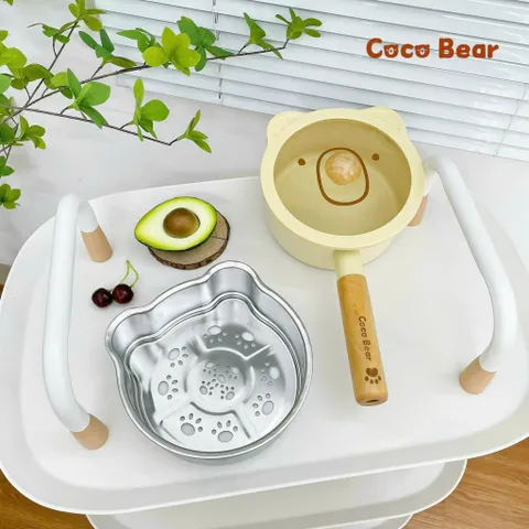 Xửng Hấp Inox Hình Gấu Dùng Cho Nồi Gấu Cocobear, Xửng Inox Gấu đường Kính 16cm