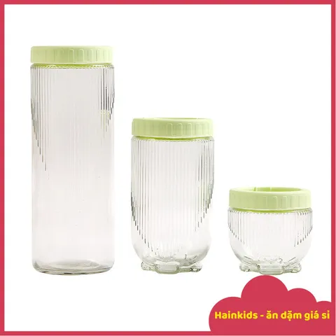 Hũ Thủy Tinh Chứa Thực Phẩm, Ngũ Cốc, Thiết Kế Tiện Lợi, Chống ẩm Có Thể Xếp Chồng Lên Nhau, Chất Liệu An Toàn